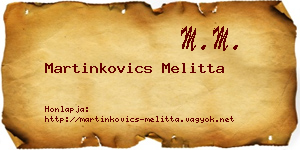 Martinkovics Melitta névjegykártya